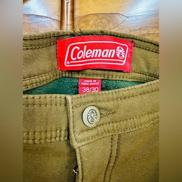 Men's COLEMAN Bonded Fleece Lined Utility Pants 38X30 Color: Tobacco NWT - Picture 3 of 6